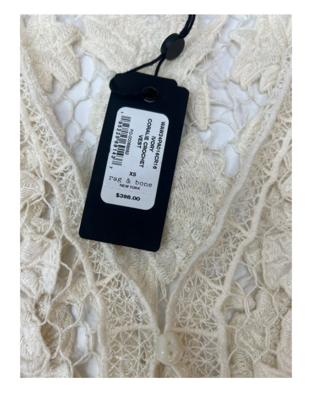 rag & bone Coralie Crochet Vest – Ivory – XS – NWT - Picture 4 of 6